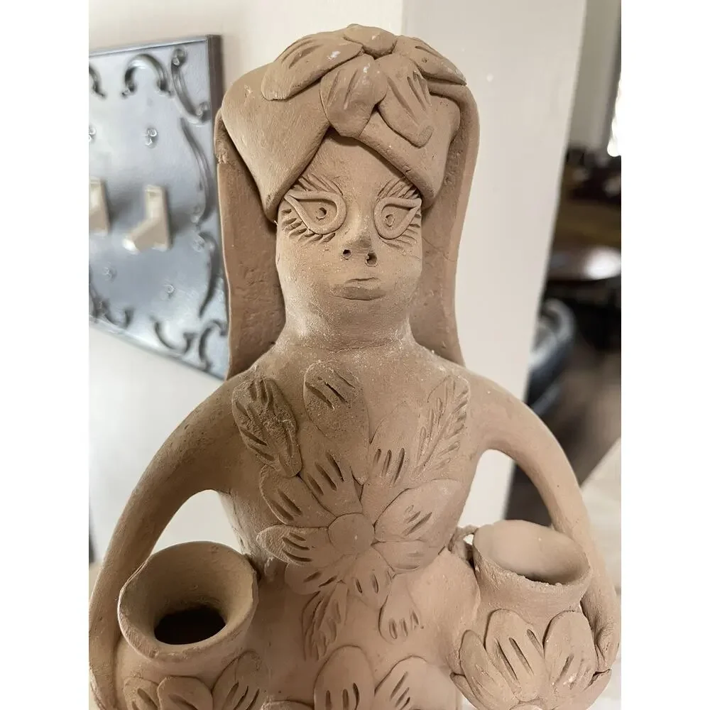 Theodora Blanco Style Oaxaca Clay Figurine Of Frida.